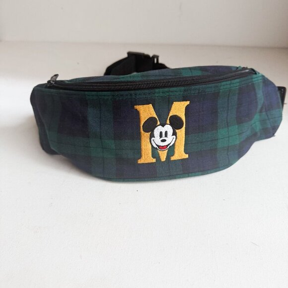Vintage Black watch Plaid Canvas Mickey Mouse Belt Bag - Picture 2 of 8